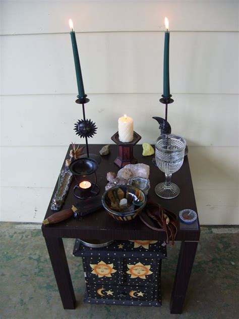 Witchcraft altar layout